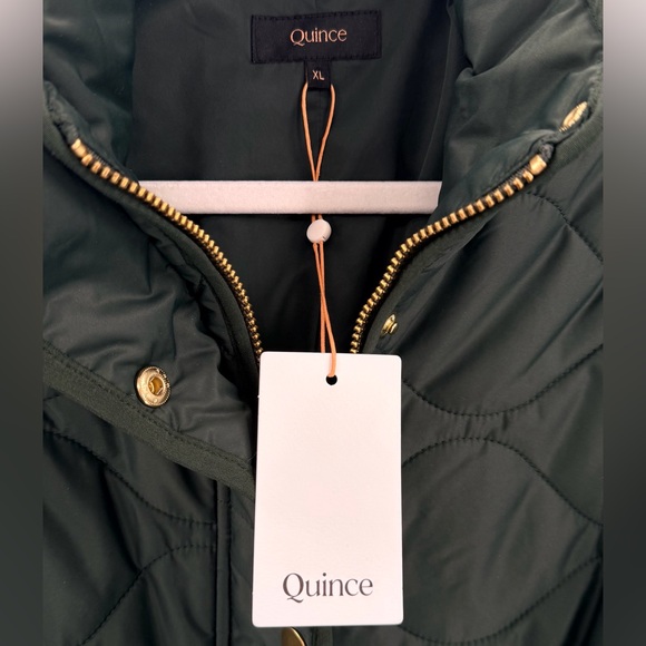 Quince Featherless Quilted Puffer Long Jacket Verdant Pine XL NEW - Picture 3 of 6